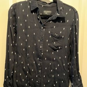 Rails Kate cactus print black button up XS